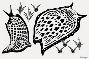 Spotted eagle ray with love tattoo idea
