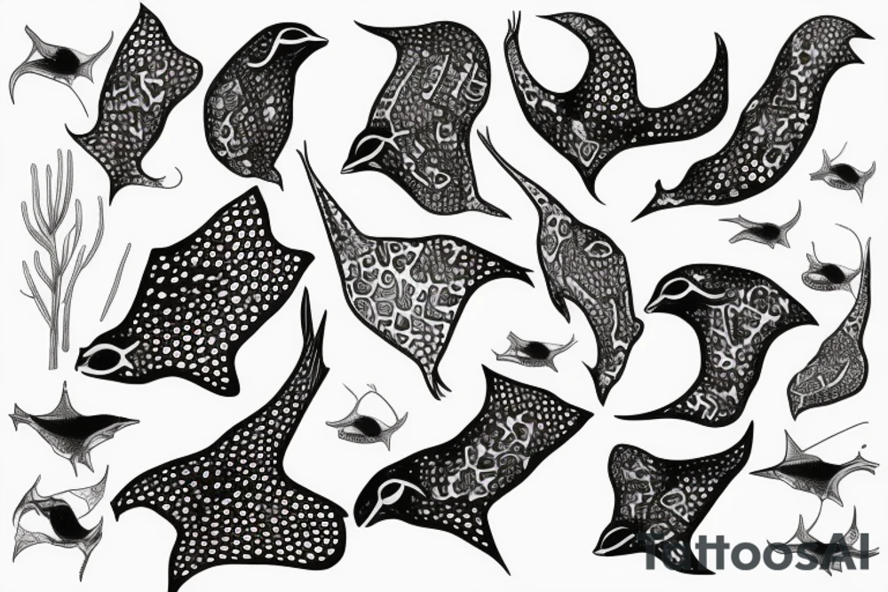 Spotted eagle ray with love tattoo idea