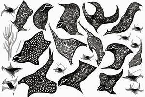 Spotted eagle ray with love tattoo idea