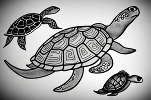 Manta and turtle tattoo idea