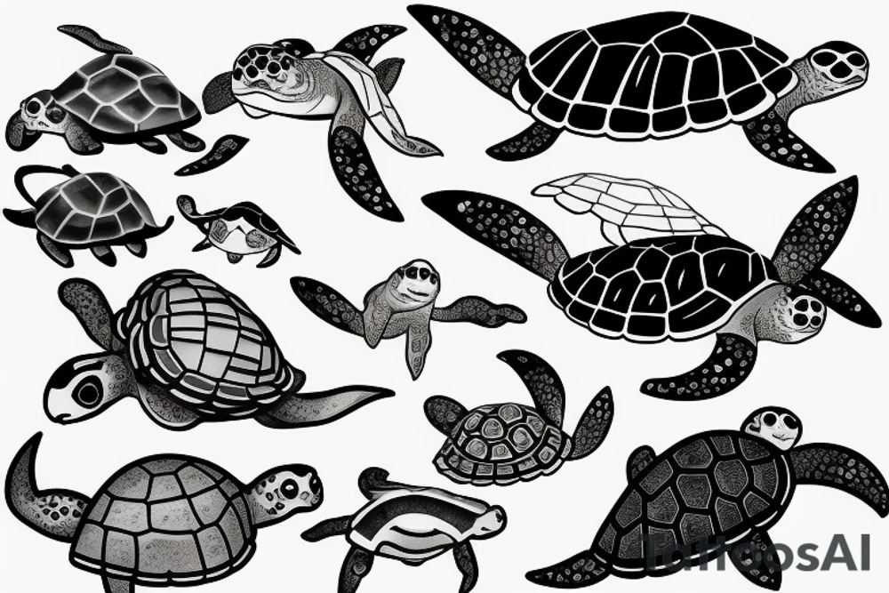 Manta and turtle tattoo idea