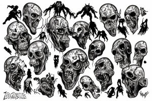 Zombie horde tattoo idea