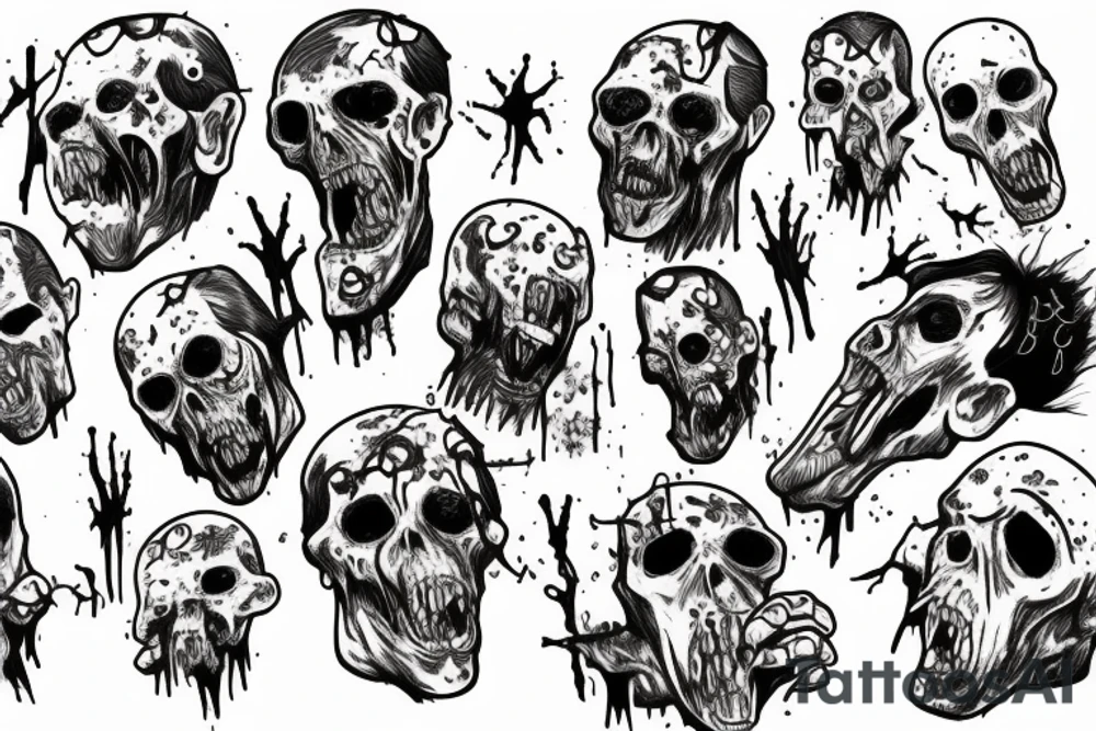 Zombie horde tattoo idea
