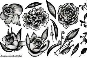 Moon and lily of the valley tattoo idea