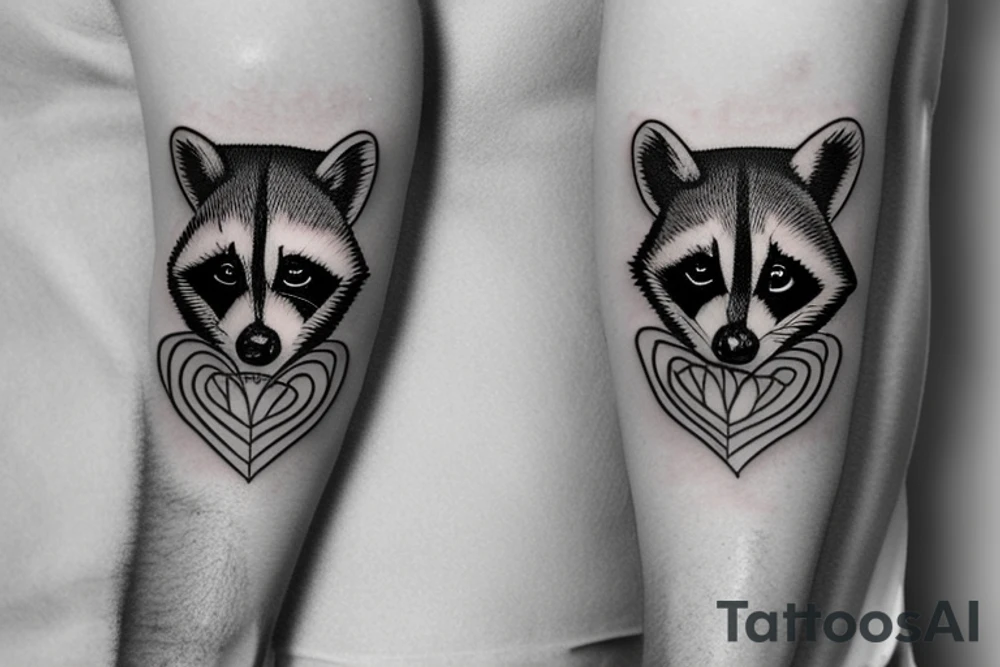 A raccoon using a defibrillator tattoo idea