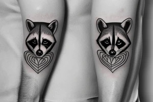 A raccoon using a defibrillator tattoo idea