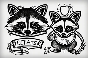 A raccoon using a defibrillator tattoo idea