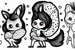 Two sister squirrels with tutus tattoo idea