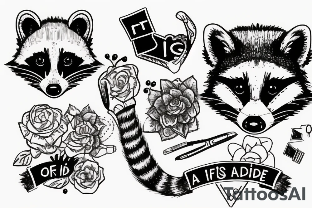 A raccoon giving first aid tattoo idea