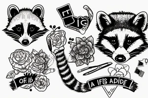 A raccoon giving first aid tattoo idea
