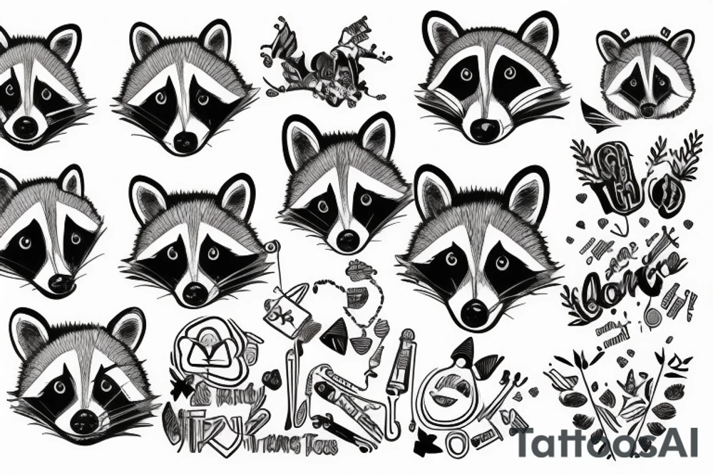 A raccoon giving first aid tattoo idea
