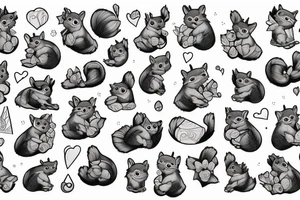 Two squirrels with tutus tattoo idea