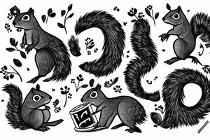 Two squirrels with tutus tattoo idea