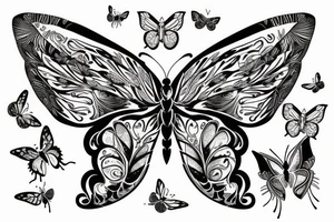 Butterfly wearing a crown tattoo idea
