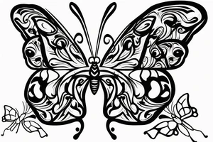 Butterfly wearing a crown tattoo idea