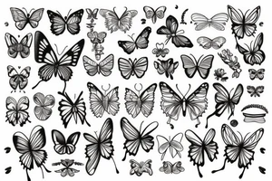 Butterfly wearing a crown tattoo idea