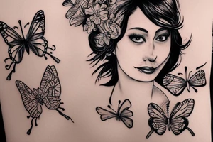 Butterfly wearing a crown tattoo idea