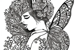 Butterfly with a crown tattoo idea