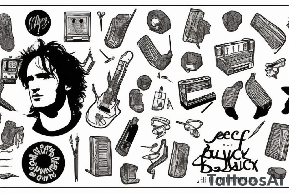 minimalist Jeff Buckley album cover tattoo idea