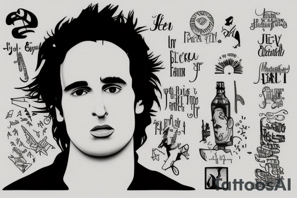 minimalist Jeff Buckley album cover tattoo idea
