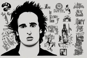 minimalist Jeff Buckley album cover tattoo idea