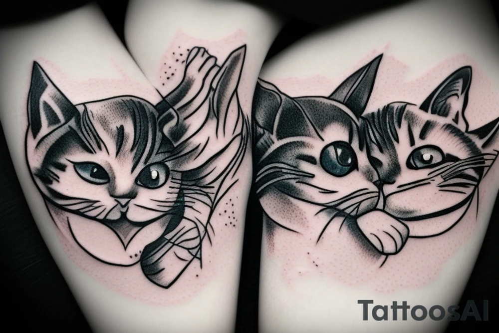 Two cats cuddling tattoo idea