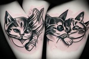 Two cats cuddling tattoo idea