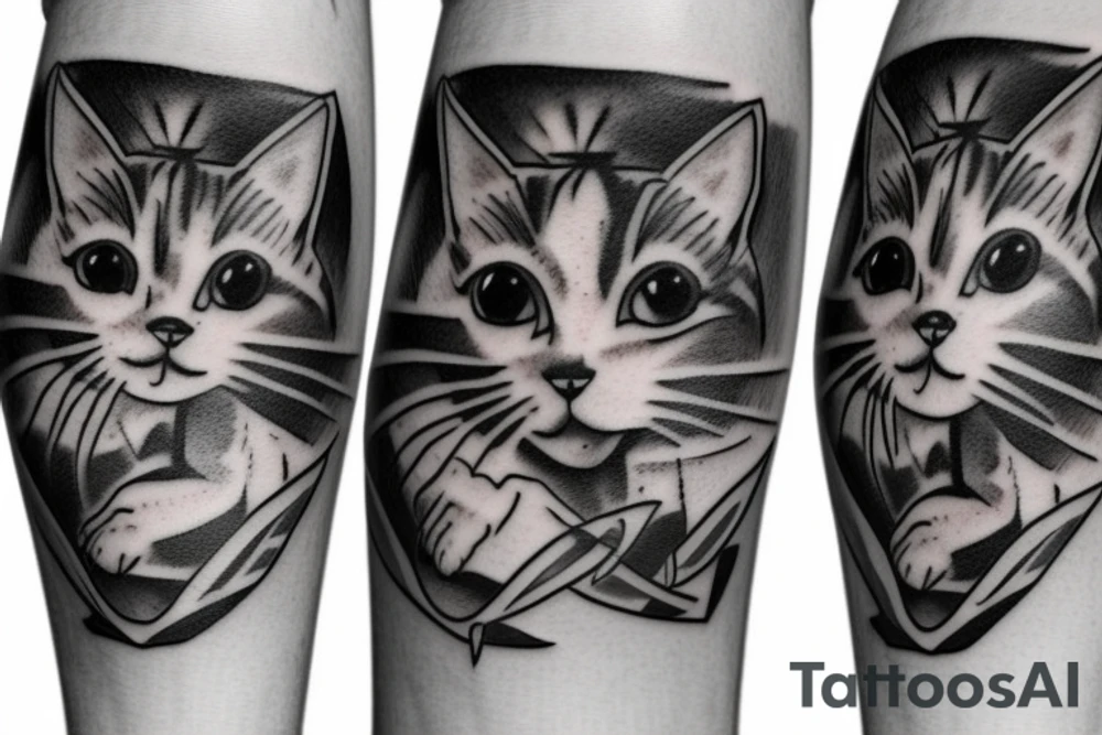 Two cats cuddling tattoo idea