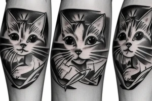 Two cats cuddling tattoo idea