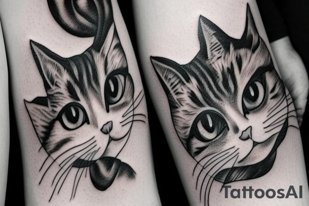 Two cats cuddling, small tattoo idea