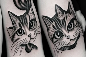 Two cats cuddling, small tattoo idea