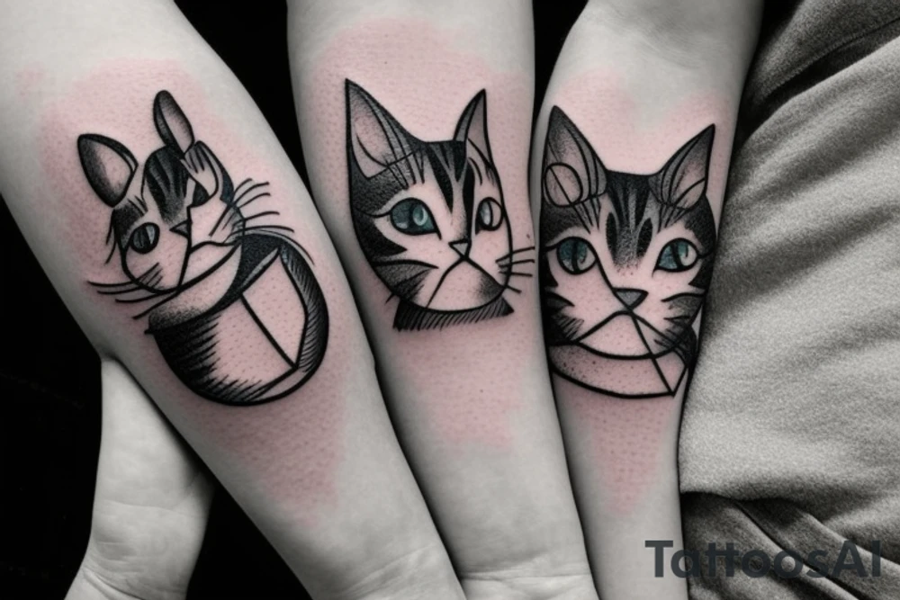 Two cats cuddling, small tattoo idea