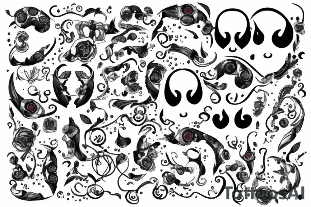 Semicolon made of real paint tattoo idea