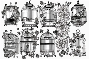 Heart in a birdcage  and a bird in a ribcage tattoo idea