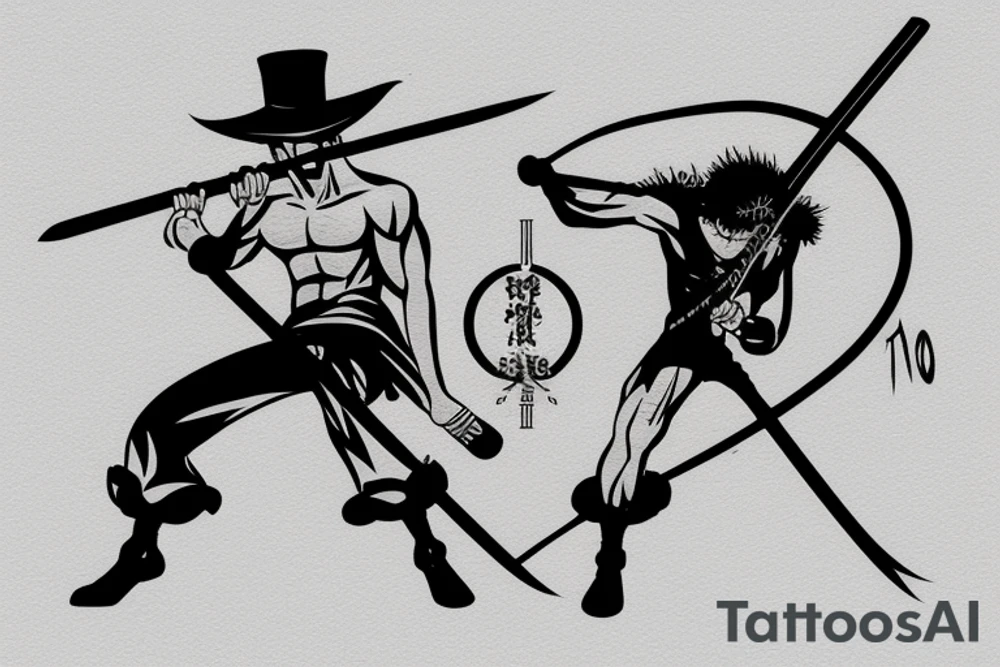 Roronoa Zoro vs mihalk tattoo idea