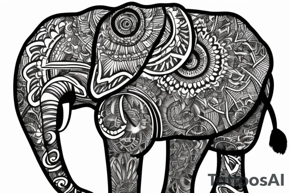 Elephant, flower, time, manly, tattoo idea