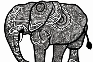 Elephant, flower, time, manly, tattoo idea