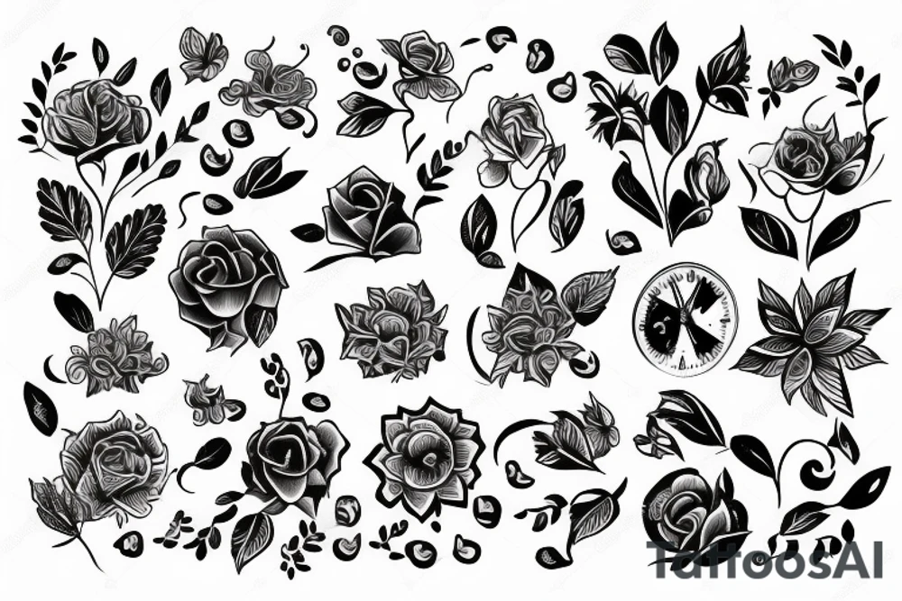 flower, time, tattoo idea