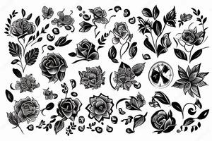 flower, time, tattoo idea