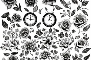 flower, time, tattoo idea
