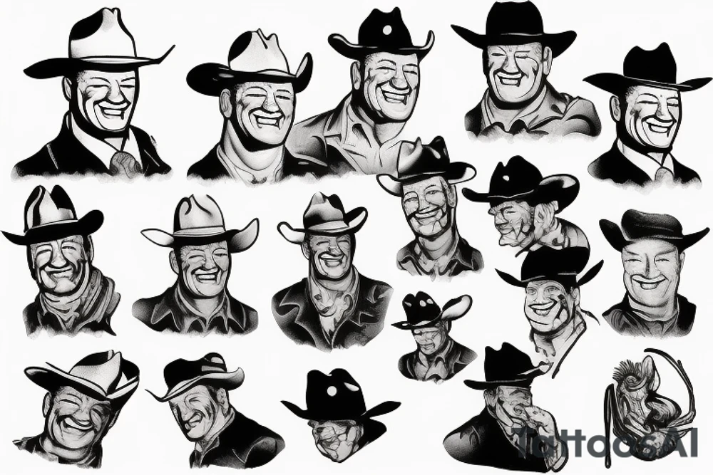 John Wayne cartoon tattoo idea