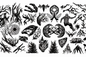Trail runner in a forest setting tattoo idea