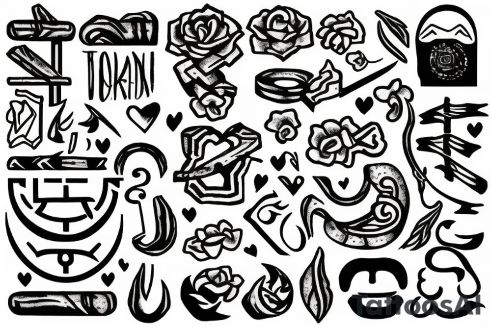 Cobblestone trail leading to a old wooden door tattoo idea