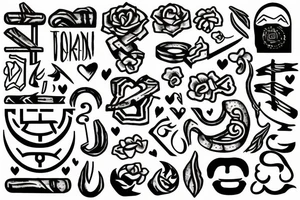 Cobblestone trail leading to a old wooden door tattoo idea