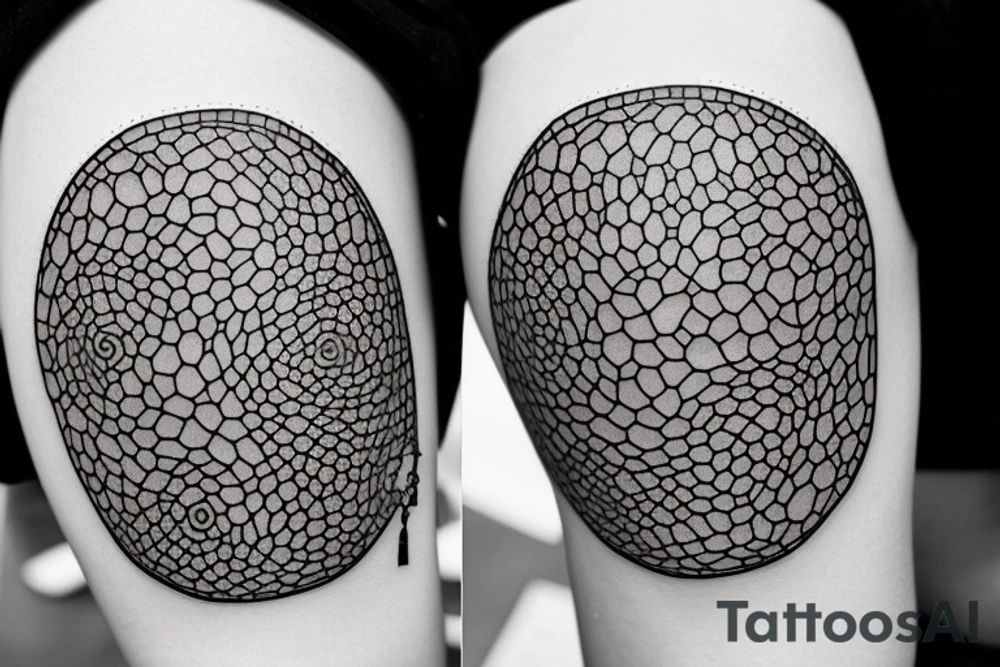 Cobblestone trail leading to a old wooden door tattoo idea