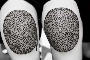 Cobblestone trail leading to a old wooden door tattoo idea