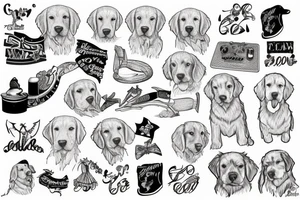 golden retriever tattoo idea
