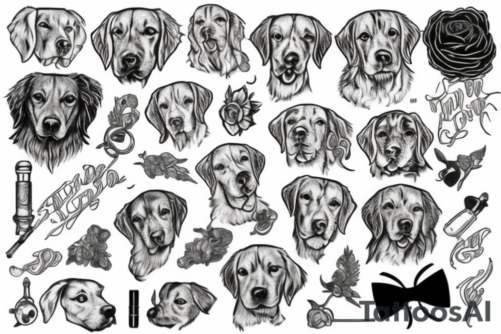 golden retriever tattoo idea