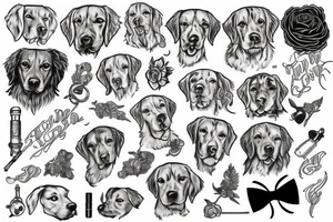 golden retriever tattoo idea