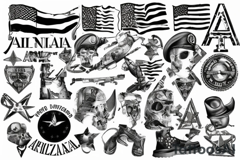 Military Arizona tattoo idea